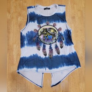 EUC Recycled Karma blue and white tank top shirt blouse